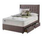 Silentnight Mirapocket Latex 1400 4-Drawer Divan Bed - Velvet Mink No Headboard Double