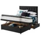 Silentnight Mirapocket Geltex 1000 180cm Ottoman 2 Drawer Divan Set Ebony No Headboard