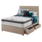 Silentnight Mirapocket Geltex 1000 150cm 4 Drawer Divan Set Sandstone No Headboard