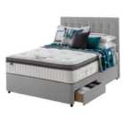 Silentnight Mirapocket Geltex 1000 150cm 2 Drawer Divan Set Slate Grey No Headboard