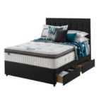 Silentnight Mirapocket Geltex 1000 135cm 4 Drawer Divan Set Ebony No Headboard