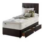 Silentnight Mirapocket Latex 1400 2-Drawer Divan Bed - Velvet Charcoal No Headboard Single