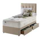 Silentnight Mirapocket Latex 1400 2-Drawer Divan Bed - Sandstone No Headboard Single