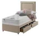 Silentnight Mirapocket 1000 Memory 90cm 2 Drawer Divan Bed Set - Sandstone No Headboard