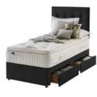 Silentnight Mirapocket Latex 1400 2-Drawer Divan Bed - Ebony No Headboard Single