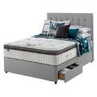 Silentnight Mirapocket Geltex 1000 135cm 2 Drawer Divan Set Slate Grey No Headboard