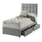 Silentnight Mirapocket Latex 1000 2-Drawer Divan Bed - Slate Grey No Headboard Single