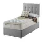 Silentnight Mirapocket Latex 1000 Non Storage Divan Bed - Velvet Silver No Headboard Single