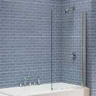 Nexa By MERLYN 6mm Chrome Fast Seal Single Panel Bath Screen - 1500 x 800mm