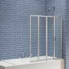 Nexa By MERLYN 4mm Chrome 4 Panel Folding Bath Screen - 1400 x 850mm