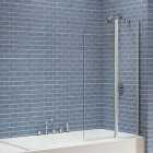Nexa By MERLYN 6mm Chrome 2 Panel Folding Curved Bath Screen - 1500 x 900mm