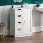 Bath Vida Priano 4 Drawer 1 Door Freestanding Unit - White