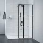 Nexa By Merlyn 8mm Black 9 Panel Frameless Wet Room Shower Screen Only - Various Sizes Available.
