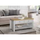 Birlea Highgate 2 Drawer Coffee Table Grey And Oak