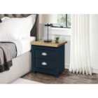 Birlea Highgate 2 Drawer Bedside Navy And Oak