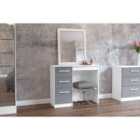 Birlea Lynx 3 Drawer Dressing Table White And Grey