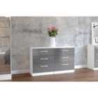 Birlea Lynx 6 Drawer Chest White And Grey