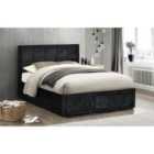 Birlea 150Cm Hannover Fabric Birlea Ottoman Bed Black Crushed Velvet