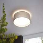 Eglo Taupe Fabric Flush Ceiling Light