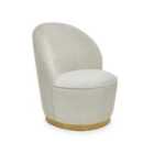 Kids Cream Velvet Chair With Gold Metal Base