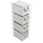 JVL 4 Drawer White Storage Unit with Rope Handles