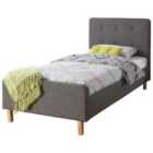 GFW Ashbourne Single Grey Fabric Bed Frame