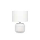 White Embossed Geo Ceramic Table Lamp