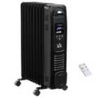 HOMCOM Oil Filled 2180W Radiator Electric Heater - Black
