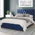 Aspire Olivier Ottoman Bed Velvet Navy Super King