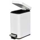 HOMCOM 5L Steel Waste Pedal Bin - White