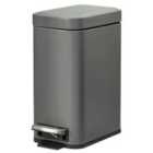 HOMCOM 5L Steel Waste Pedal Bin - Grey