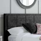 Birlea 135CM Hannover Fabric Bed Black Crushed Velvet