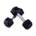 HOMCOM 2X6Kg Hexagonal Rubber Dumbbell Sets Ergo Weight Fitness Gym Workout Pair