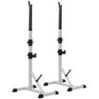 HOMCOM Adjust Pair Of Barbell Squat Racks Stand Weight Lifting Bench Press Gym