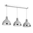 Premier Housewares Vermont Pendant Light 3 Shades - Grey/Chrome