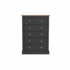 LPD Furniture Devon 5 Drawer Chest Charcoal