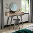 Brune Scandi Oak & Dark Grey Dressing Table