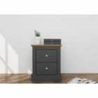 LPD Furniture Devon Bedside Cabinet Charcoal