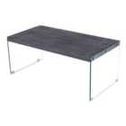 Titan Coffee Table with Glass Sides Black Walnut