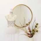 MirrorOutlet Rowan Gold Elegant Modern Bevelled Round Mirror 80 X 80 Cm