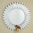 MirrorOutlet Starburst All Glass Stylised Large Round Mirror 120 X 120 Cm