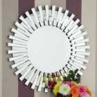 MirrorOutlet Starburst All Glass Stylised Round Mirror 91 X 91 Cm
