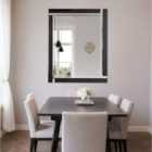 MirrorOutlet Aston Large Black Double Bevelled All Glass Mirror 144 X 115.5Cm