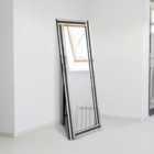 MirrorOutlet Dalton Black And Mirror Triple Bevel Free Standing Cheval Dress Mirror 5Ft7 X 1Ft11 170Cm X 58Cm