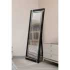 MirrorOutlet Black And Mirror Double Bevel Free Standing Cheval Dress Mirror 5Ft7 X 1Ft11 170Cm X 58Cm
