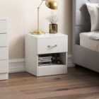 Vida Designs Riano 1 Drawer Bedside Chest, White