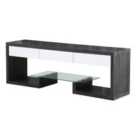 Samba TV Unit Black & White High Gloss 3 Drawers