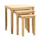 Kingfisher Solid Rubberwood Nest of Tables Natural