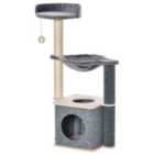 PawHut Cat Tree Tower Climbing Activity Center - Grey