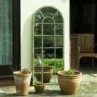 MirrorOutlet Dorset Green Country Arch Large Garden Mirror 159 X 66 Cm
